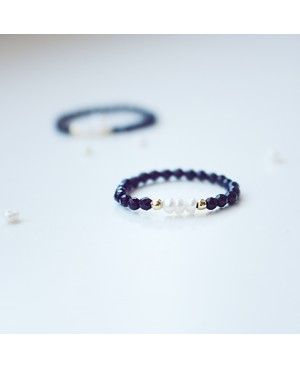 Ring - Onyx & Perle