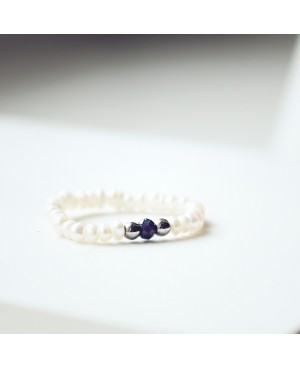 Ring - Saphir & Perle