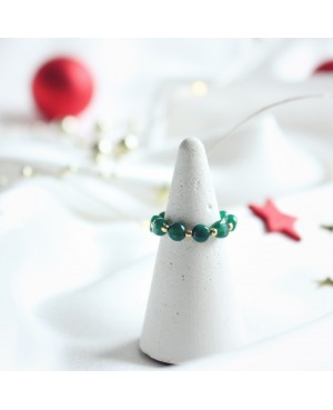 Ring - grüner Onyx (flache...